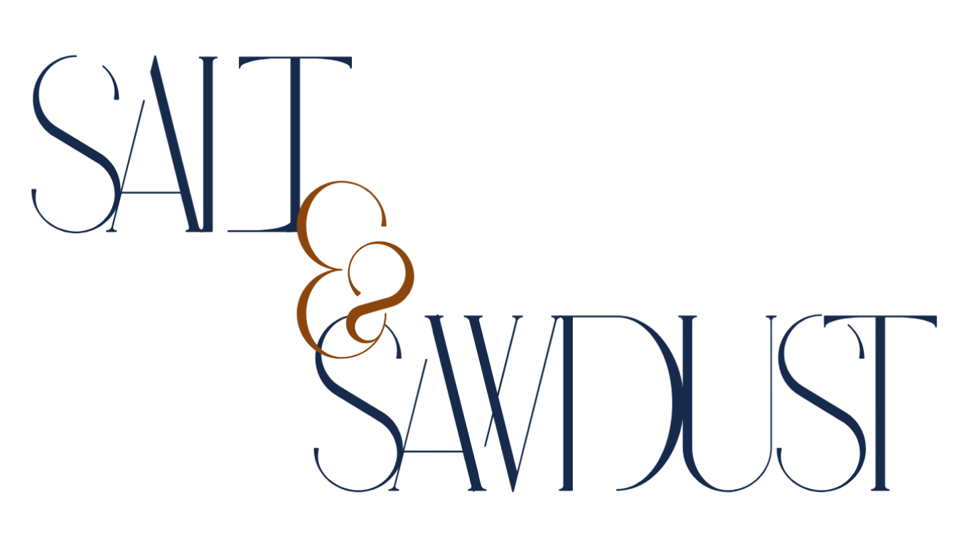 Logo of 'Salt & Sawdust' with a stylized 'S' on a white background