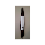 Decorative wall mounted lamp with a wooden finish and white shade on a beige background