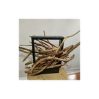 Lamp made of intertwined branches with a white background